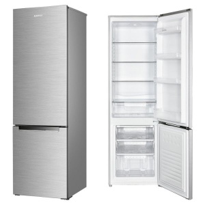 RESIGILAT Combina Frigorifica Albatros CFX343E, 262 L, Clasa energetica E, Termostat reglabil, 3 sertare la congelator, H 180 cm, Inox/Argintiu