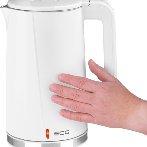 RESIGILAT - Fierbator electric ECG RK 1702 Safe to Touch White, 1.7 litri, 2200 W, interior din otel inoxidabil, pereti dubli, alb - Img 4