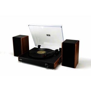 RESIGILAT Pick-up Akai ATT-240S Stereo cu Difuzoare Externe, Maro-Negru