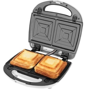RESIGILAT - Sandwich-maker ECG S 399 3in1, alb, 700W, 3 tipuri de placi detasabile - Img 3
