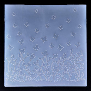 Sablon in relief pentru proiecte artizanale din hartie Kwan Crafts, plastic, transparent, 19.8 x 19.8 cm