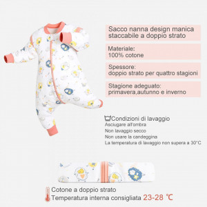 Sac de dormit pentru copii Isyunen, bumbac, multicolor, S, 6-12 luni - Img 6