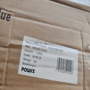 Saltea pentru antrenament si husa de protectie, pentru yoga, fitness, aerobic, pilates, exercitii la sol, POWRX, Antiderapant, 183x60 cm, Albastru, Resigilat, Grad A - Img 6