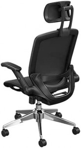 Scaun ergonomic de birou SNOVIAY, otel aliat/plastic/plasa, negru, 65 x71 x 121 cm - Img 2
