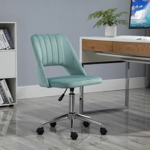 Scaun ergonomic pentru birou, otel/poliester/nylon, verde petrol/argintiu, 49 x 54 x 79-91 cm, Resigilat, Grad A - Img 4