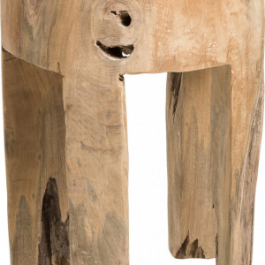 Scaun Java din lemn de tec, 40 x 30 cm - Img 3