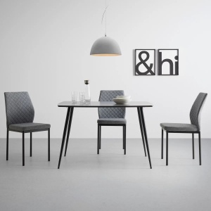 Scaun Mia din microfibră gri - Img 3