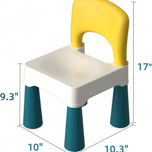 Scaun pentru copii Burgkidz, plastic, albastru/galben/alb, 26 x 25,5 x 43 cm - Img 2