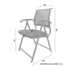 Scaun pliabil Alfred, negru, 49x83x54 cm - Img 3