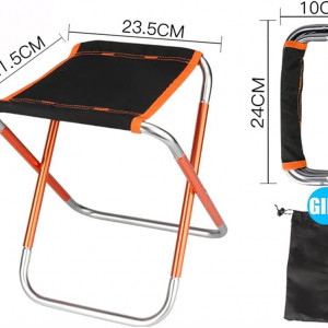 Scaun pliabil de camping Ysislybin, nailon/metal, portocaliu/negru, 23.5 x 21.5 x 28 cm - Img 5