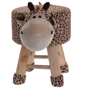 Scaun tapitat pentru copii Karll, Model girafa, Lemn, Maro