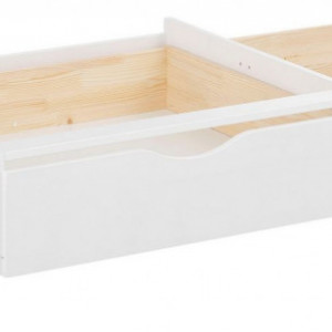 Sertar pentru pat Home Affaire, lemn masiv, alb, 47 x 13 x 102 cm - Img 2