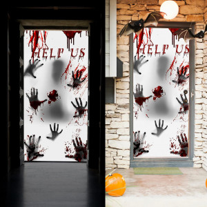 Set 2 bannere si 3 stickere pentru Halloween Ymenow, PVC, multicolor