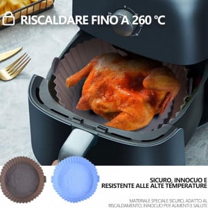 Set 2 cosuri pentru friteuza cu aer Juingio, silicon, gri inchis/albastru, 20,7 x 16,5 x 6,7 cm - Img 2