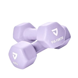 Set 2 gantere VIA FORTIS, 2x4 Kg, premium, din fonta cu invelis din neopren, Resigilat, Grad A