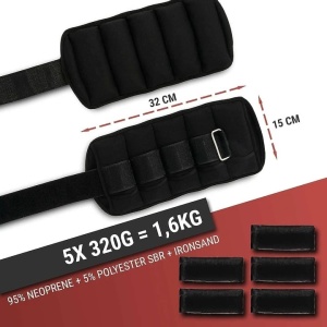 Set 2 greutati VIA FORTIS, pentru glezna si incheietura, 1.6 Kg, greutate reglabila, Resigilat, Grad A - Img 2