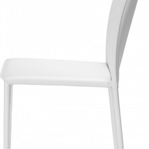 Set 2 scaune Solene, tapițate, metal/ piele ecologică, alb - Img 5