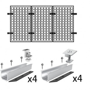 Suporturi pentru panouri solare Nsvepon, aluminiu , argintiu 