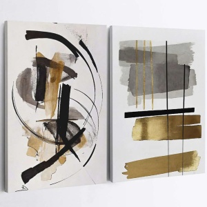 Set 2 tablouri decorative canvas, 2x70x100 cm, panza/lemn, multicolor - Verificat A · Re-Bloom - Img 2