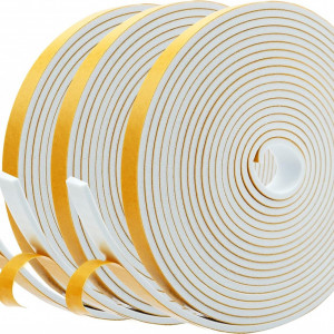 Set 3 role banda de etansare pentru usi si ferestre Taiyeestar, spuma, alb, 10 mm x 5 m pe rola