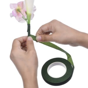 Set 3 role de banda floristica Eboot, textil, verde inchis, 1,2 cm x 27 m