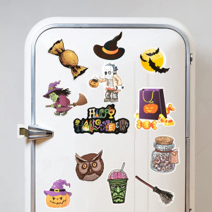 Set 50 stickere de Halloween Gxhong, PVC, multicolor