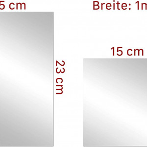 Set 8 placi de oglinda autoadeziva E18, acrilic, argintiu, 15 x 15 cm / 15 x 23 cm - Img 2