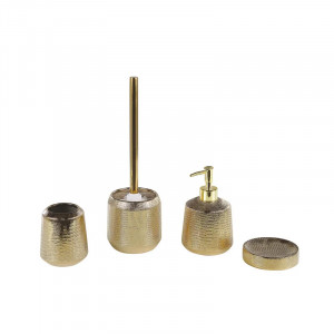 Set accesorii pentru baie Doretha, ceramica, auriu, 4 piese
