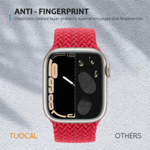 Set de 10 folii de protectie ecran  pentru Apple Watch Series 7 Tuocal, TPU, transparent, 45 mm