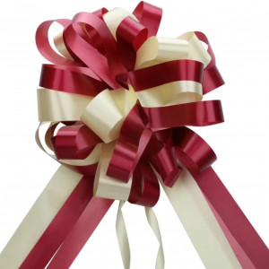 Set de 10 funde pentru cadouri/petrecere EDATOFLY, polipropilena, alb/rosu, 45,9 cm