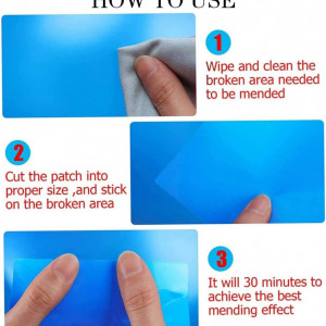 Set de 10 patch-uri pentru repararea piscinei Sunshine Smile, PVC, albastru, 10 x 25 cm - Img 5