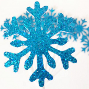 Set de 10 topere cu fulgi pentru decorare tort AILEXI, albastru, hartie, 8,5 x 4,5 cm - Img 3