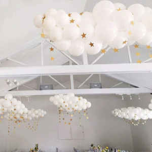 Set de 100 de baloane pentru petrecere JIASHA, latex, alb, 30 cm - Img 6