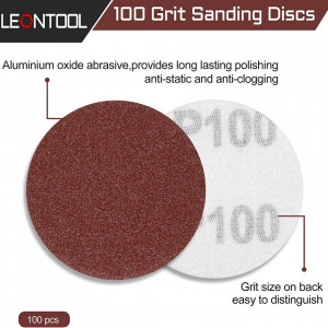 Set de 100 de discuri abrazive Leontool, oxid de aluminiu, rosu, 100, 7,5 cm - Img 7