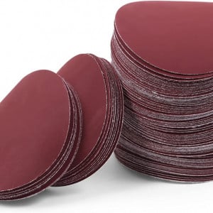 Set de 100 de discuri abrazive Leontool, oxid de aluminiu, rosu, 1200, 7,5 cm - Img 1