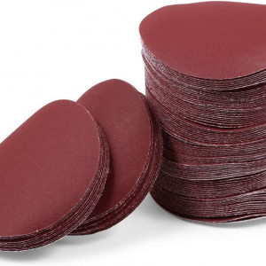 Set de 100 de discuri abrazive Leontool, oxid de aluminiu, rosu, 400, 7,5 cm - Img 1