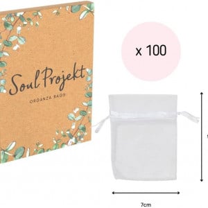 Set de 100 saculeti pentru cadouri Soul Projekt, organza, alb, 7 x 9 cm - Img 7