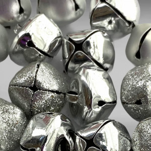 Set de 105 clopotei pentru artizanat creativ MIJOMA, argintiu, metal, 15 x 15 mm - Img 2