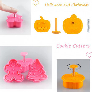 Set de 11 forme pentru prajituri de Halloween MEZHEN, plastic, multicolor - Img 3