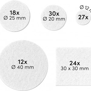 Set de 111 tampoane adezive LIVAIA, rotund/patrat, pasla, alb