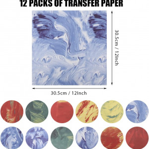 Set de 12 coli hartie de imprimare pentru tricouri/cani Augot, multicolor, 30,5 x 30,5 cm 