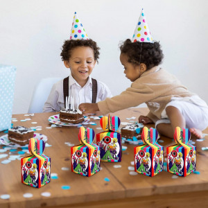 Set de 12 cutii cadou pentru petrecere copii Yisscen, hartie, multicolor, animat, 8,5 x 8,5 x 10 cm 