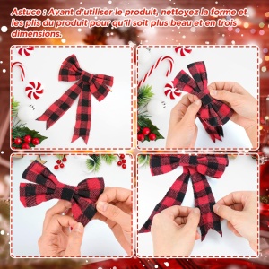 Set de 12 fundite pentru bradul de Craciun K Kumeed, textil, rosu/negru, 17 x 12,5 cm