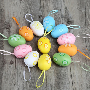 Set de 12 oua colorate pentru Paste Naler, plastic, multicolor, 6 x 4 cm - Img 5