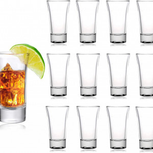 Set de 12 pahare pentru shot-uri Raxint, cristal, transparent, 60 ml, 7 x 4 cm