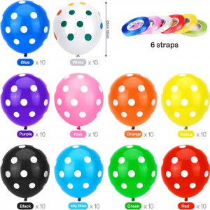 Set de 120 baloane si 6 panglici colorate Qpout, multicolor, latex, 25 cm - Img 6