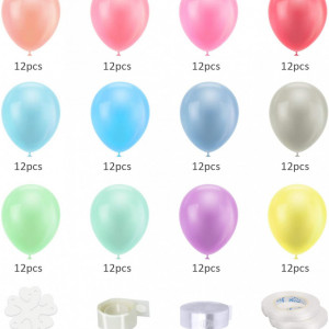Set de 144 baloane Zerhok, latex, multicolor, 25 cm - Img 3