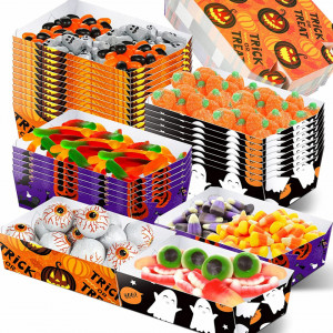 Set de 160 de tavi pentru bomboane de Halloween Nuenen, multicolor, hartie, 12,9 x 8,1 x 4,3 cm - Img 3