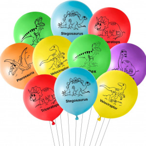 Set de 18 baloane pentru petrecere cu dinozauri TUPARKA, latex, multicolor, 30 cm - Img 1
