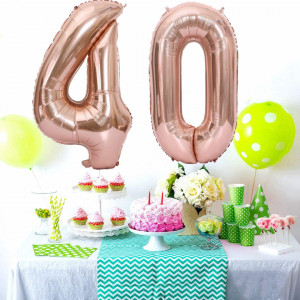 Set de 2 baloane pentru aniversare 40 ani Feelairy, folie, rose, 100 cm - Img 7